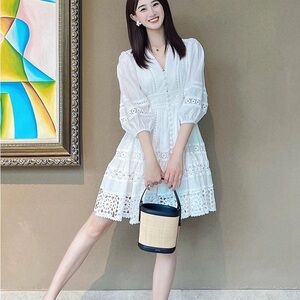 Elegant White Lace Dress